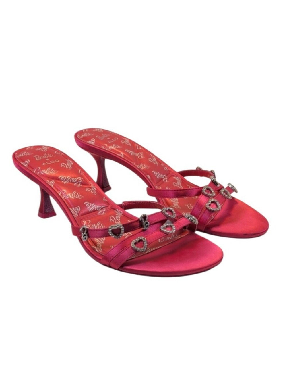 Aldo Barbie Satin Heeled Sandals with Accents Size 8